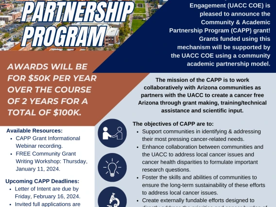 Flyer for the Community Academic Partnership Program