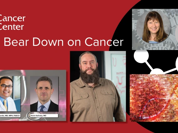 Four photos from the March 2024 Bear Down on Cancer newsletter. 