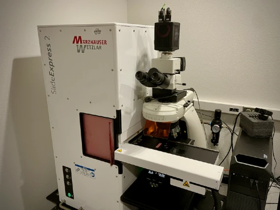 Nikon Biopipeline Microscope and Slide