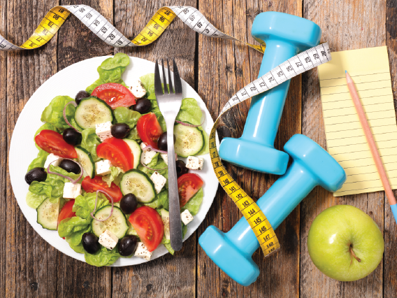 healthful foods and exercise