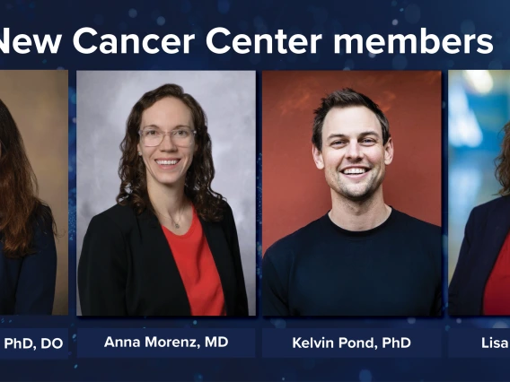 Portraits of four new cancer center members.