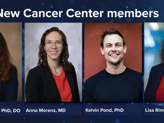 Portraits of four new cancer center members.