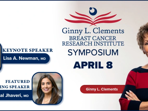 Flyer for the Ginny L. Clements Breast Cancer Research Institute Symposium