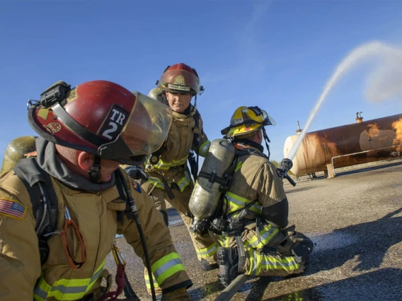 Firefighters at training grounds in Marana, Arizona.
