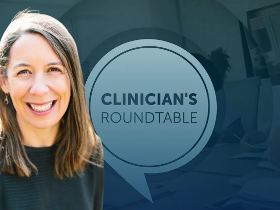 Gloria Coronado smiles in a Clinician's Roundtable podcast cover for ReachMD.