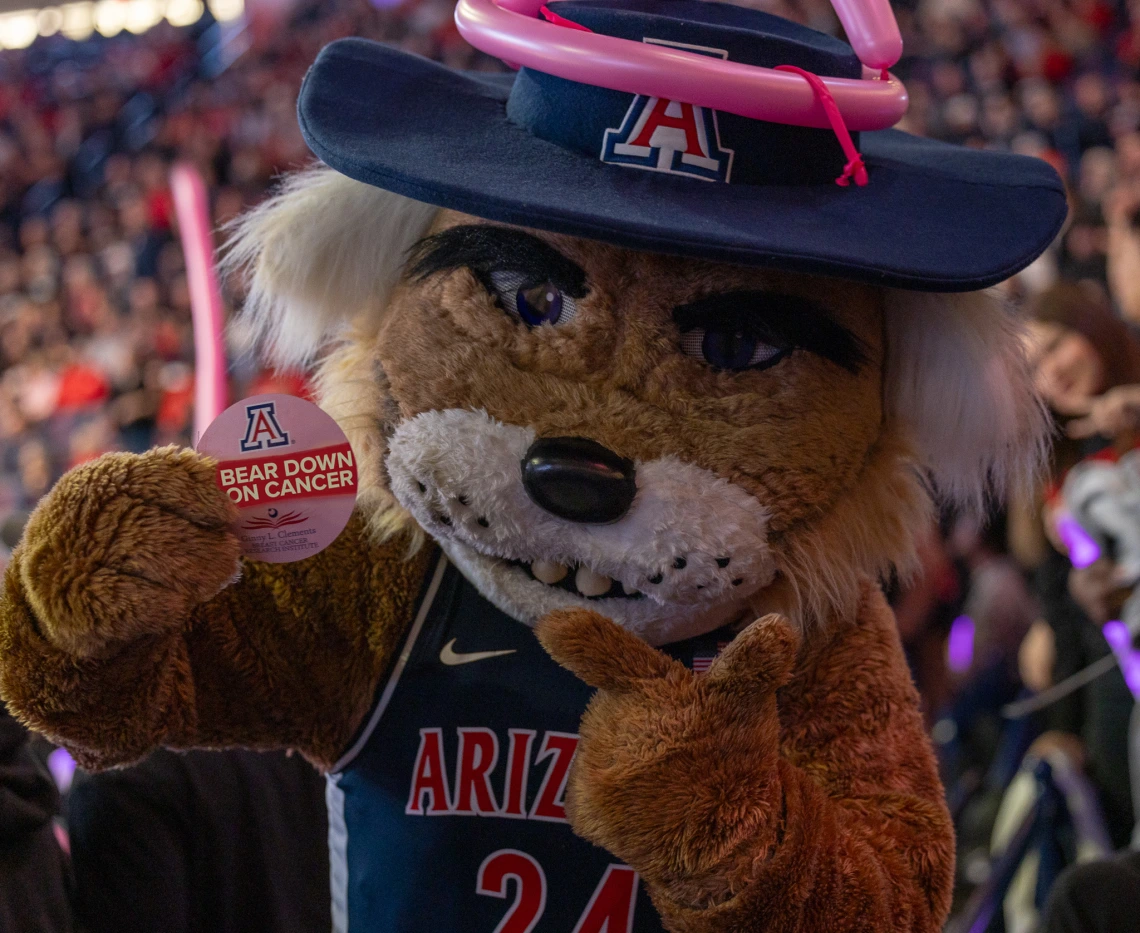 UArizona Mascot holding magnet