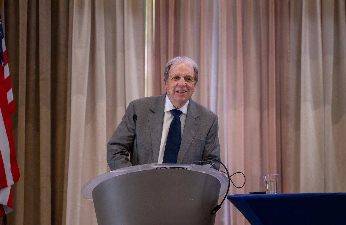 Michael D. Dake, MD, is the senior vice president for the University of Arizona Health Sciences, speaks at the symposium.