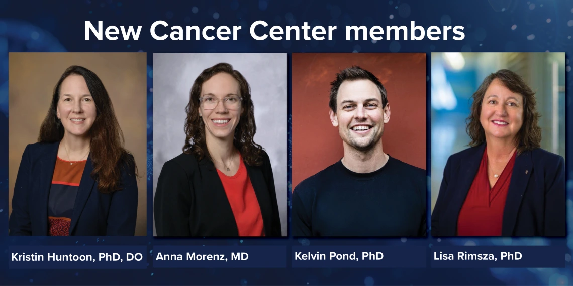 Portraits of four new cancer center members.