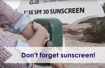 sunscreen on an arm