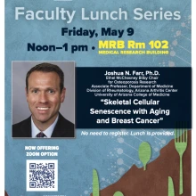 Flyer for the Faculty Lunch Series with Joshua Farr, PhD