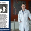 2004 newsletter clipping next to present day photo of Dr. Scott