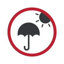 Umbrella blocking sun icon.