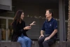 A student talks with her professor outside of the University of Arizona Mel and Enid Zuckerman College of Public Health